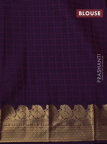 Rust & Violet Semi Kanchipram Silk - Buttas