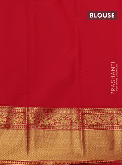 Yellow & Red Semi Kanchipram Silk - Buttas