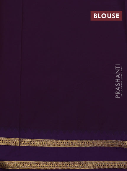 Orange & Violet Semi Kanchipram Silk - Buttas