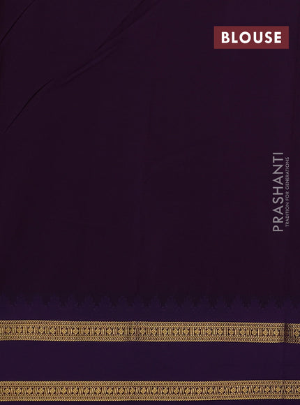 Peach Pink & Violet Semi Kanchipram Silk - Buttas