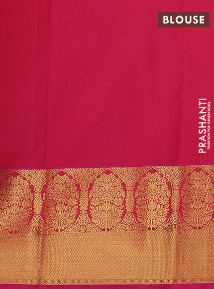 Peach Pink & Pink Semi Kanchipram Silk - Buttas