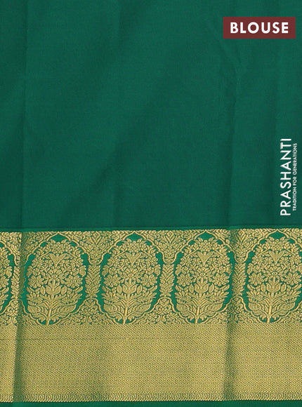 Blue & Green Semi Kanchipram Silk - Buttas