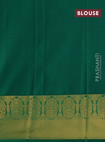 Maroon & Green Semi Kanchipram Silk - Buttas