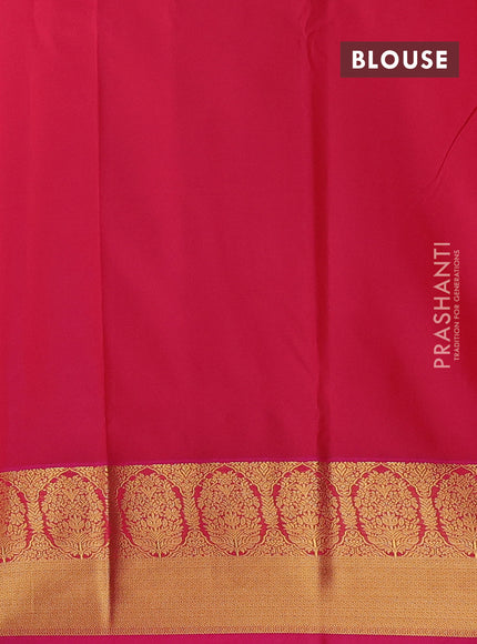 Cream & Pink Semi Kanchipram Silk - Buttas