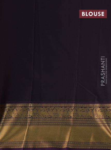 Red & Purple Semi Kanchipram Silk - Buttas