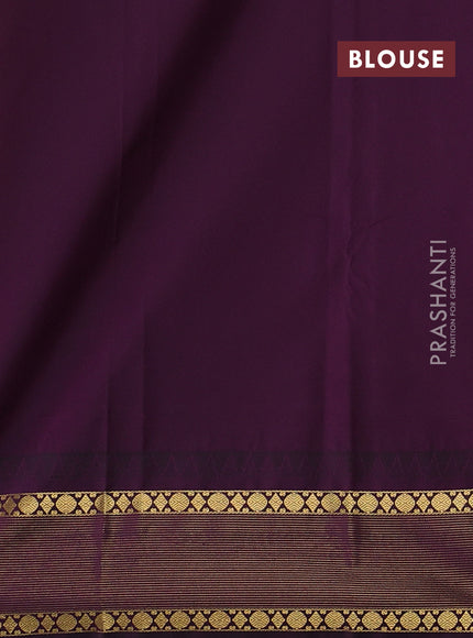 Yellow & Purple Semi Kanchipram Silk - Buttas