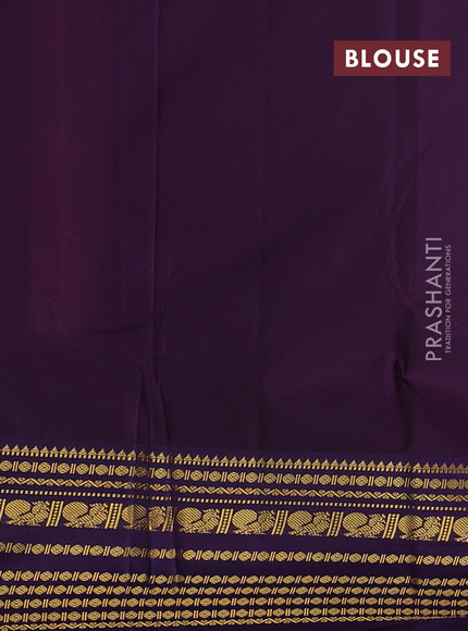 Pink & Violet Semi Kanchipram Silk - Buttas