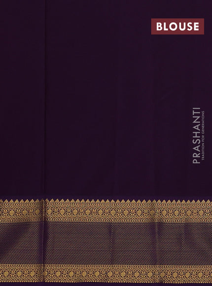 Magenta Pink & Violet Semi Kanchipram Silk - Buttas