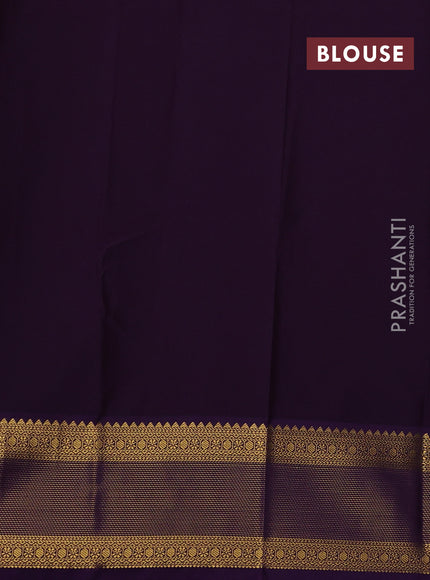 Green & Violet Semi Kanchipram Silk - Buttas