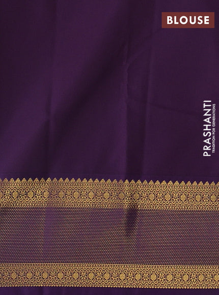Magenta Pink & Violet Semi Kanchipram Silk - Buttas
