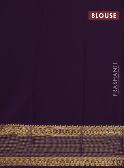Aqua Blue & Violet Semi Kanchipram Silk - Buttas