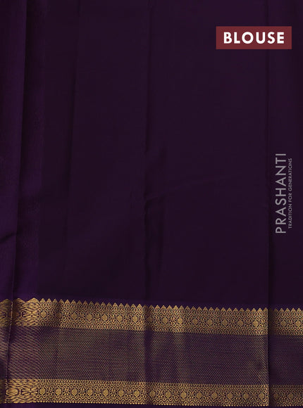 Aqua Blue & Violet Semi Kanchipram Silk - Buttas