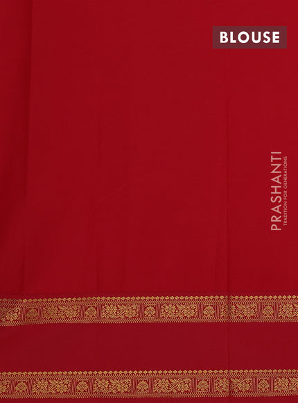 Mango Yellow & Red Semi Kanchipram Silk - Buttas