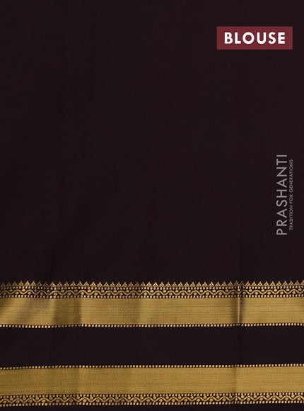 Pastel Green & Coffee Brown Semi Kanchipram Silk - Buttas