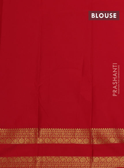 Peach & Red Semi Kanchipram Silk - Buttas