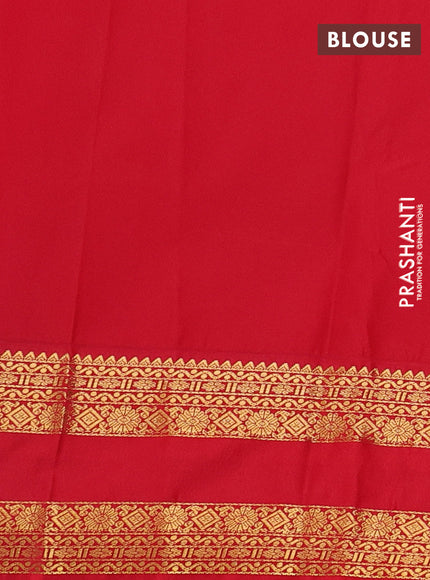 Purple & Red Semi Kanchipram Silk - Buttas