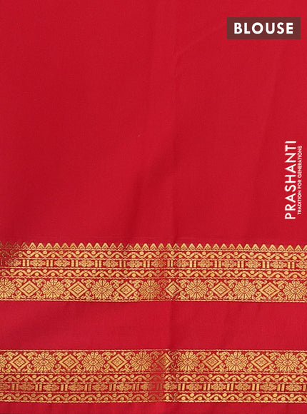 Beige & Red Semi Kanchipram Silk - Buttas