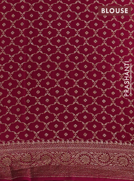 Peach & Magenta Pink Banarasi Crepe Saree - Half & Half