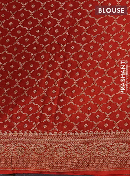 Yellow & Orange Banarasi Crepe  - Half & Half