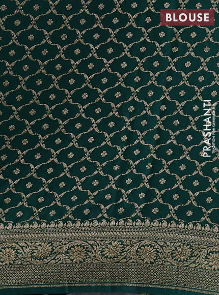 Pastel Green & Green Banarasi Crepe  - Half & Half