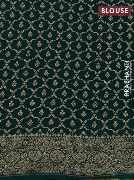 Pastel Green & Green Banarasi Crepe  - Half & Half