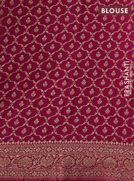 Peach & Pink Banarasi Crepe  - Half & Half