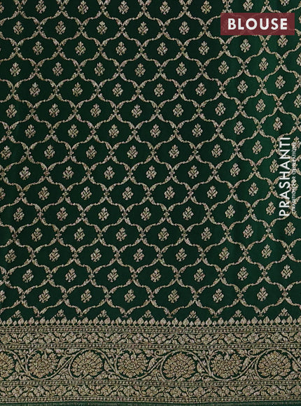 Lime Green & Green Banarasi Crepe  - Half & Half