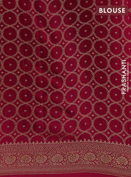 Peach & Pink Banarasi Crepe  - Half & Half