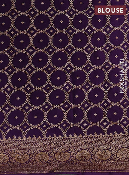 Teal Green & Purple Banarasi Crepe  - Half & Half