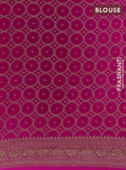 Violet & Pink Banarasi Crepe  - Half & Half