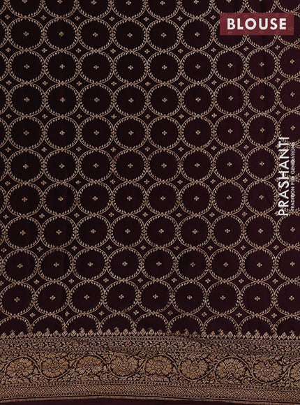 Lime Green & Wine Banarasi Crepe  - Half & Half