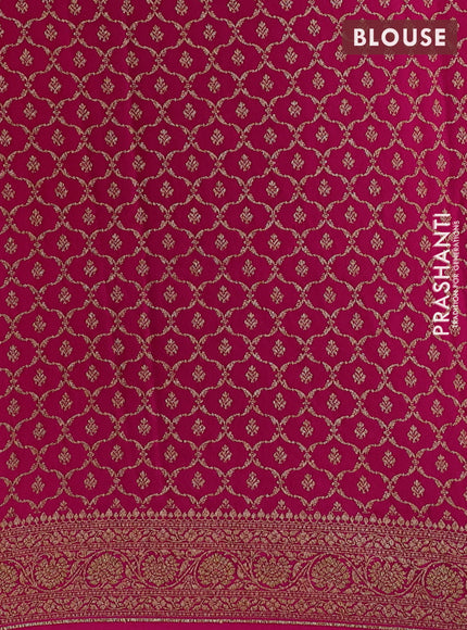 Mustard Yellow & Pink Banarasi Crepe  - Half & Half