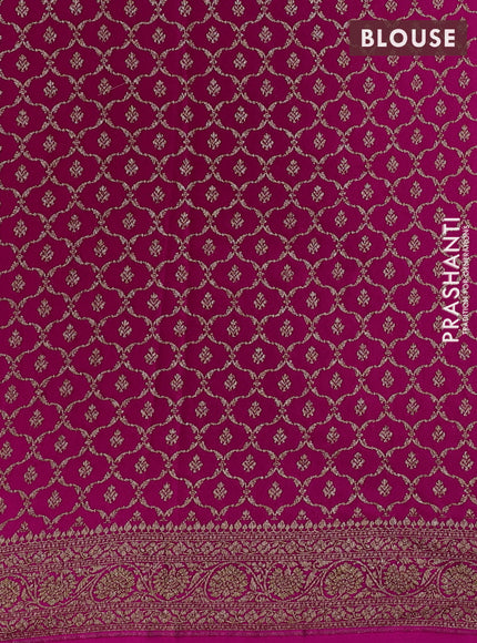 Royal Blue & Pink Banarasi Crepe  - Half & Half