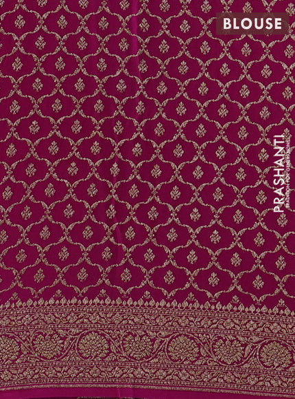 Pastel Green & Pink Banarasi Crepe  - Half & Half