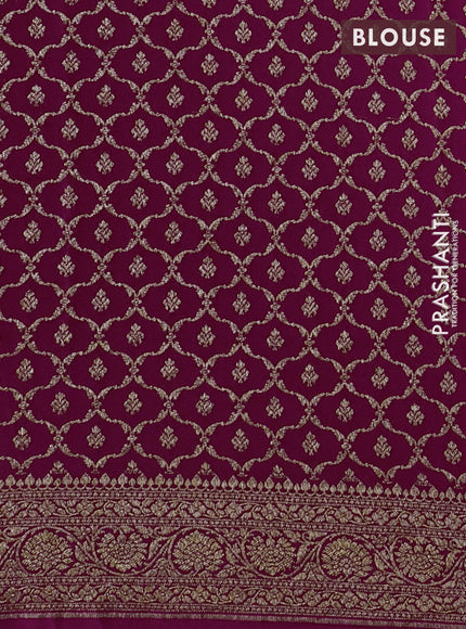 Mauve Pink & Pink Banarasi Crepe  - Half & Half