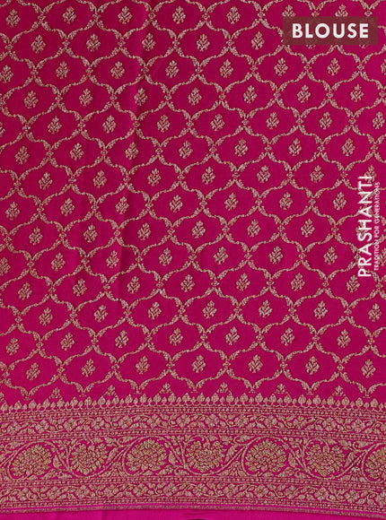 Purple & Pink Banarasi Crepe  - Half & Half