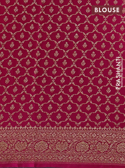 Lime Green & Pink Banarasi Crepe  - Half & Half
