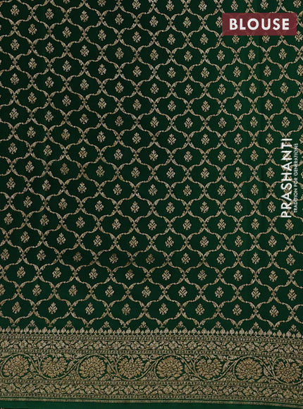 Lime Green & Green Banarasi Crepe  - Half & Half