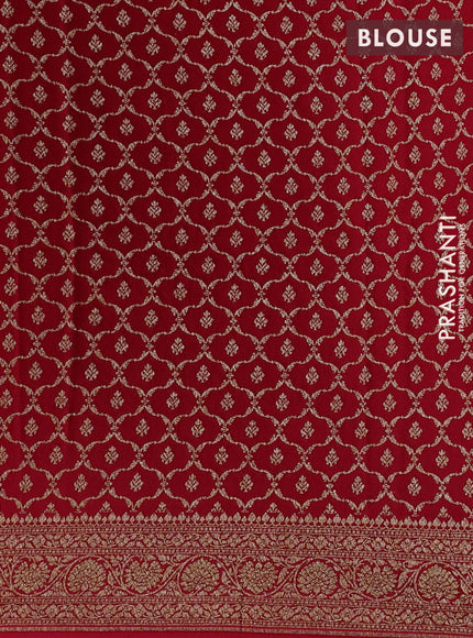 Purple & Red Banarasi Crepe  - Half & Half