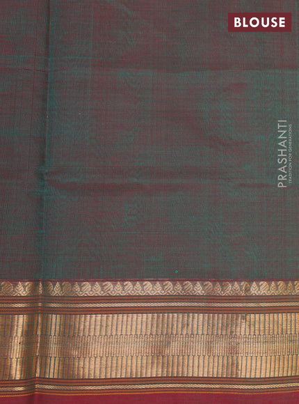 Green & Maroon Kanchipuram Silk Cotton - Buttas