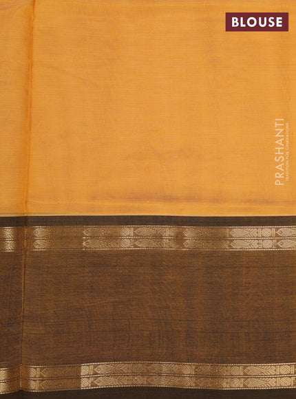Mustard Yellow & Mehendi Green Kanchipuram Silk Cotton - Buttas