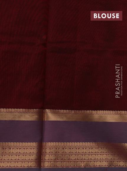 Maroon Kanchipuram Silk Cotton - Buttas