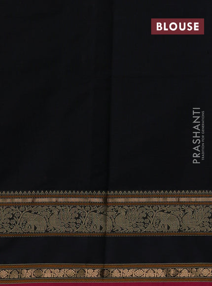 Black & Pink Kanchipuram Silk Cotton - Buttas