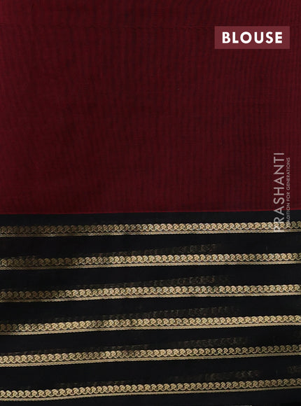 Maroon & Black Kanchipuram Silk Cotton - Buttas
