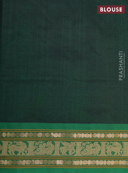 Bottle Green & Green Kanchipuram Silk Cotton - Checks