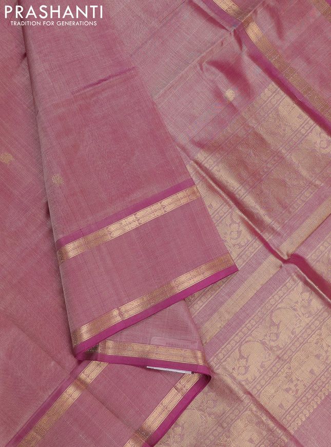 Pink Kanchipuram Silk Cotton - Buttas