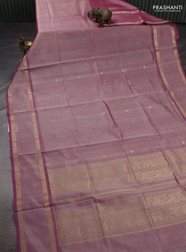 Pink Kanchipuram Silk Cotton - Buttas