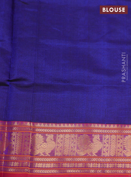 Blue & Pink Kanchipuram Silk Cotton - Checks