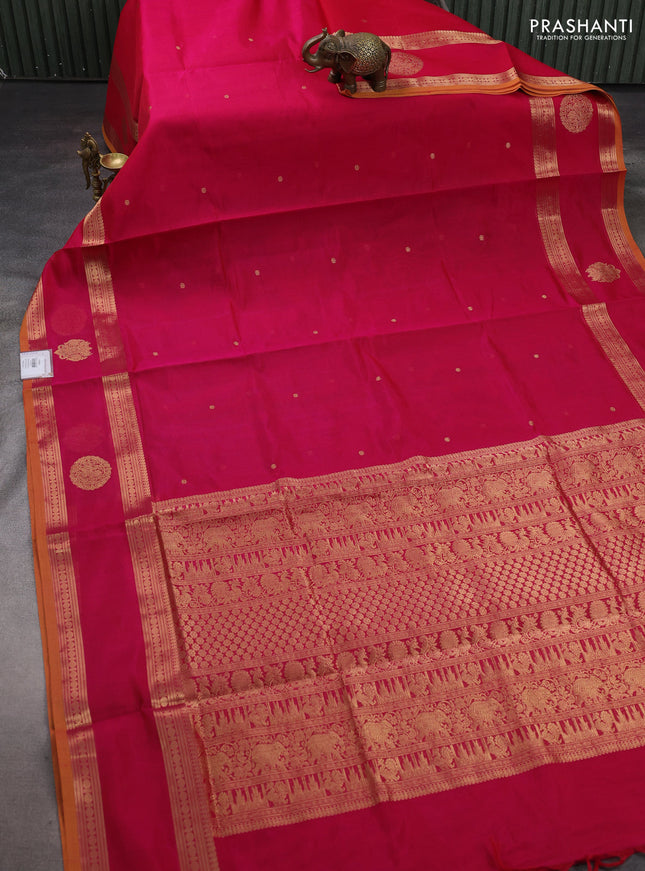 Pink Kanchipuram Silk Cotton - Buttas