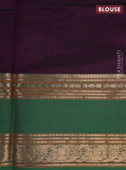 Purple & Green Kanchipuram Silk Cotton - Buttas